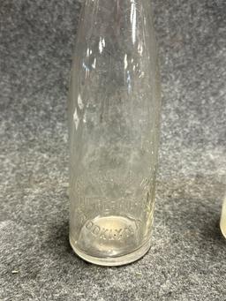 Pair Glass Oil Bottles Sealcap  T Rokeach Brooklyn
