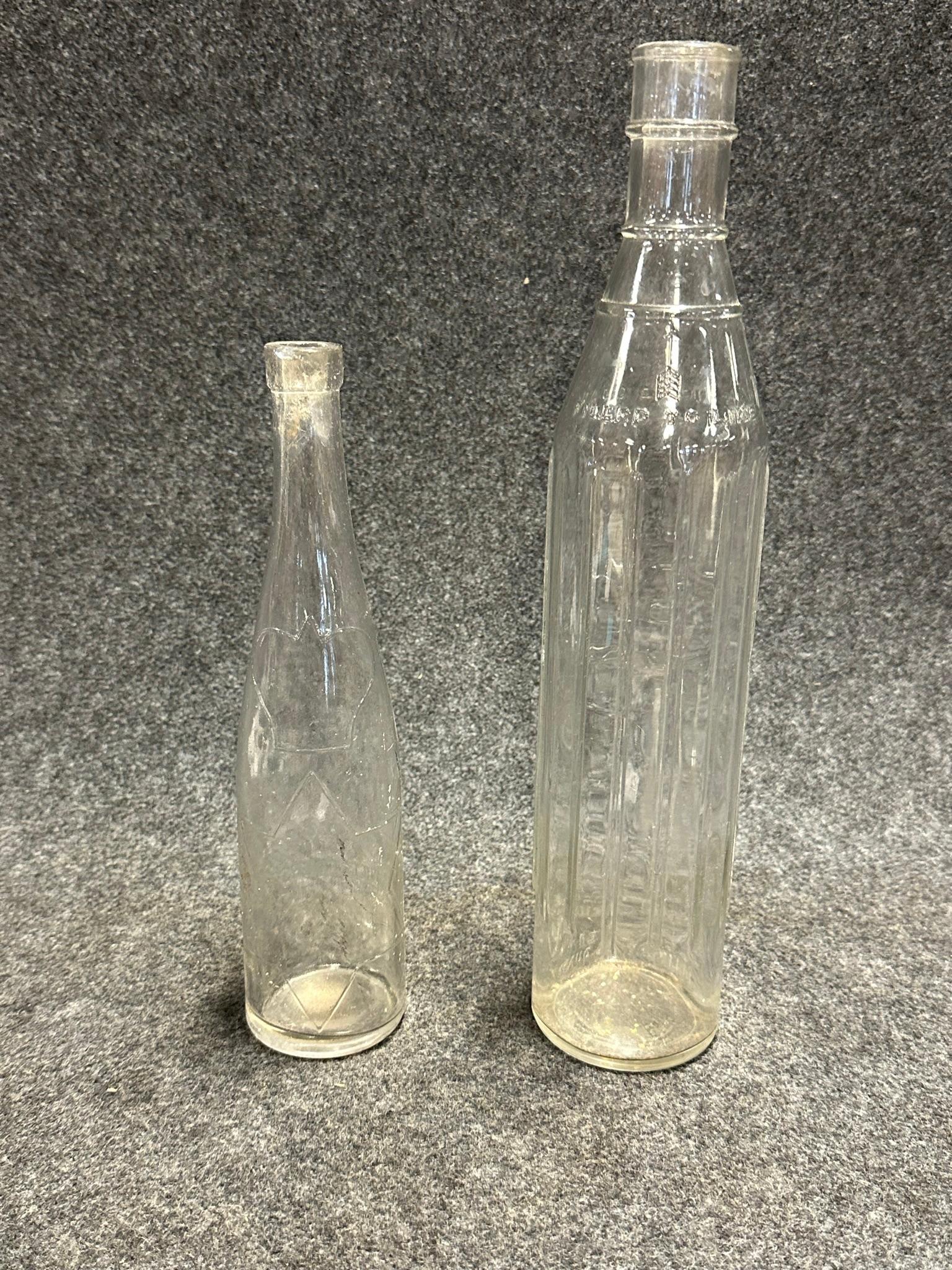 Pair Glass Oil Bottles Sealcap  T Rokeach Brooklyn