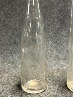 Pair Glass Oil Bottles Sealcap  T Rokeach Brooklyn