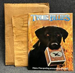 Peters True Blues Tin Over Cardboard NOS Sign w/ Box