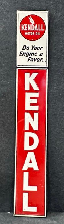 Kendall Single Sided Embossed Tin Advertising Sign