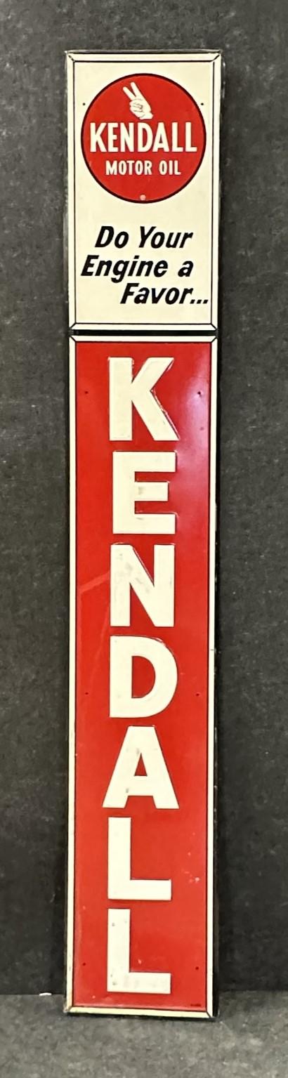 Kendall Single Sided Embossed Tin Advertising Sign