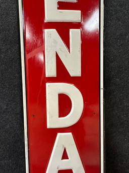 Kendall Single Sided Embossed Tin Advertising Sign