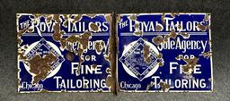 Royal Tailor's Fine Tailoring Double Sided Porcelain Flange Signs