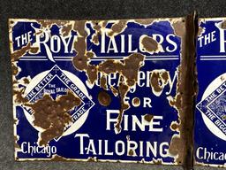 Royal Tailor's Fine Tailoring Double Sided Porcelain Flange Signs