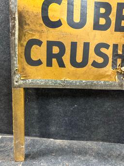 Ice Cubes Crushed Galvanized Hand Painted Advertising 6' Sign