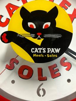 Cats Paw Cat Tex Soles 14" Advertising Clock