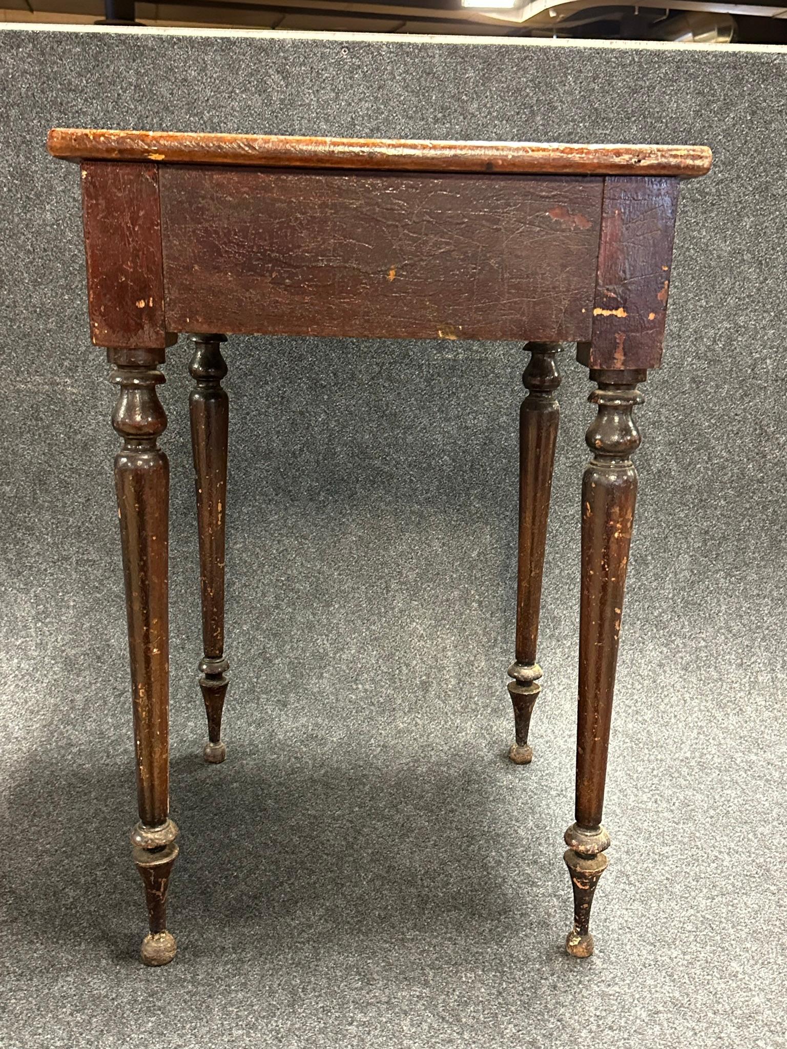 19th Century Sheraton One Drawer Nightstand w Fine Turned Legs