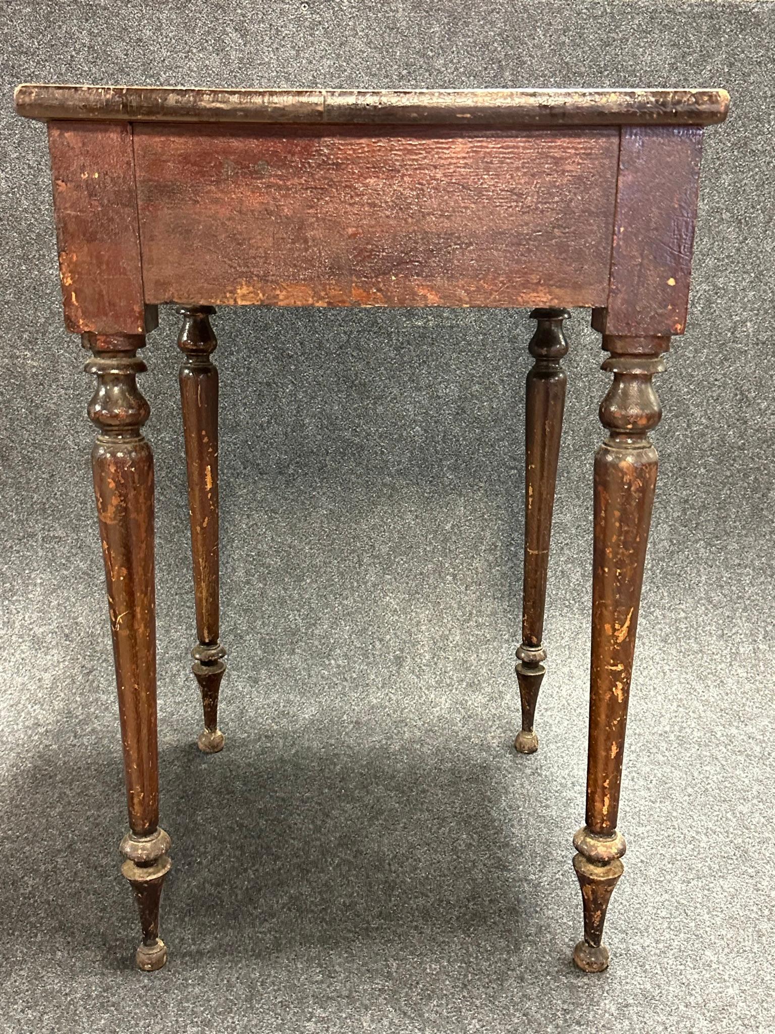 19th Century Sheraton One Drawer Nightstand w Fine Turned Legs