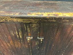 Antique 2 Door General Store Bottom Beadboard Cupboard