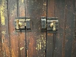 Antique 2 Door General Store Bottom Beadboard Cupboard