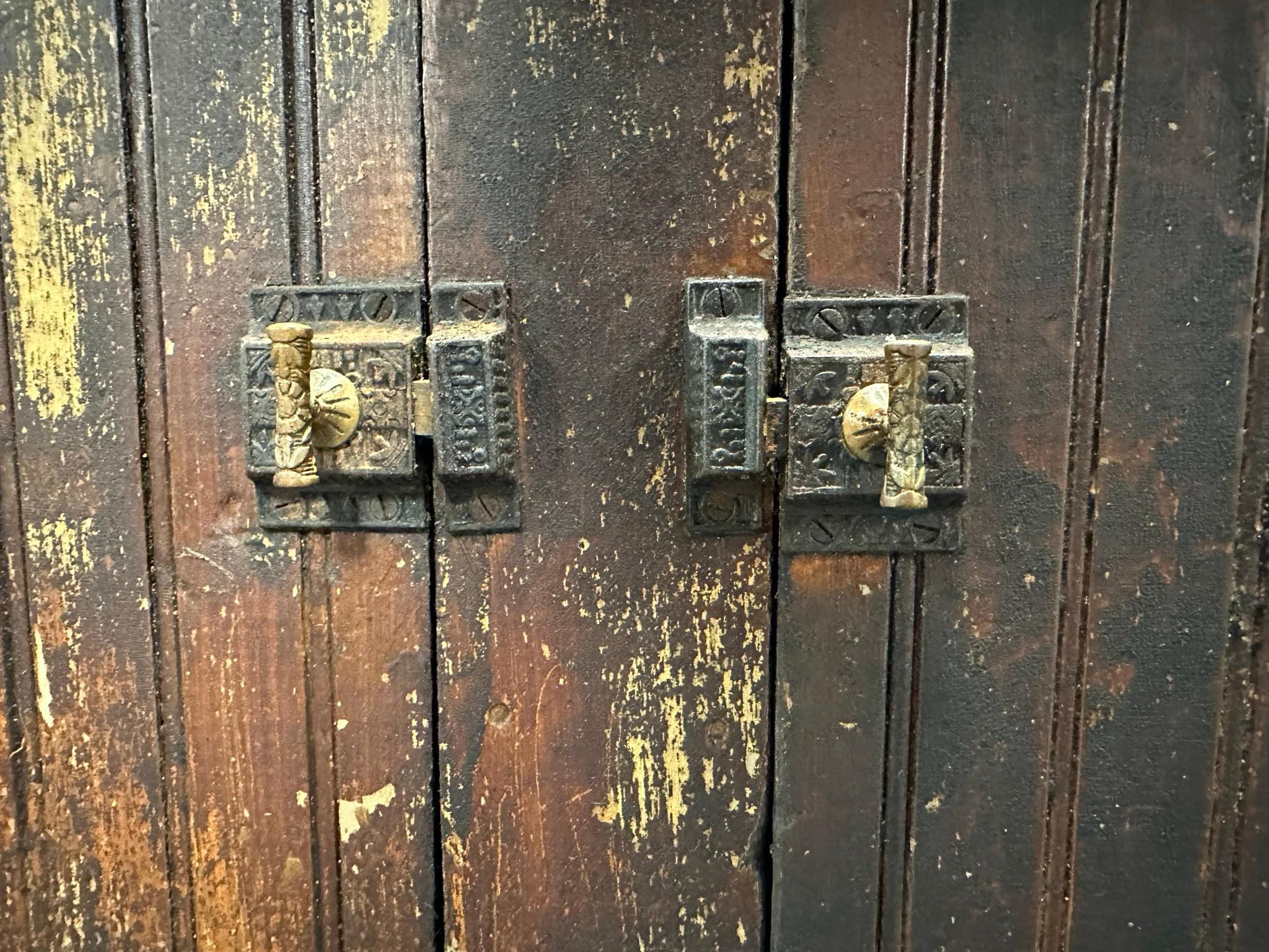 Antique 2 Door General Store Bottom Beadboard Cupboard