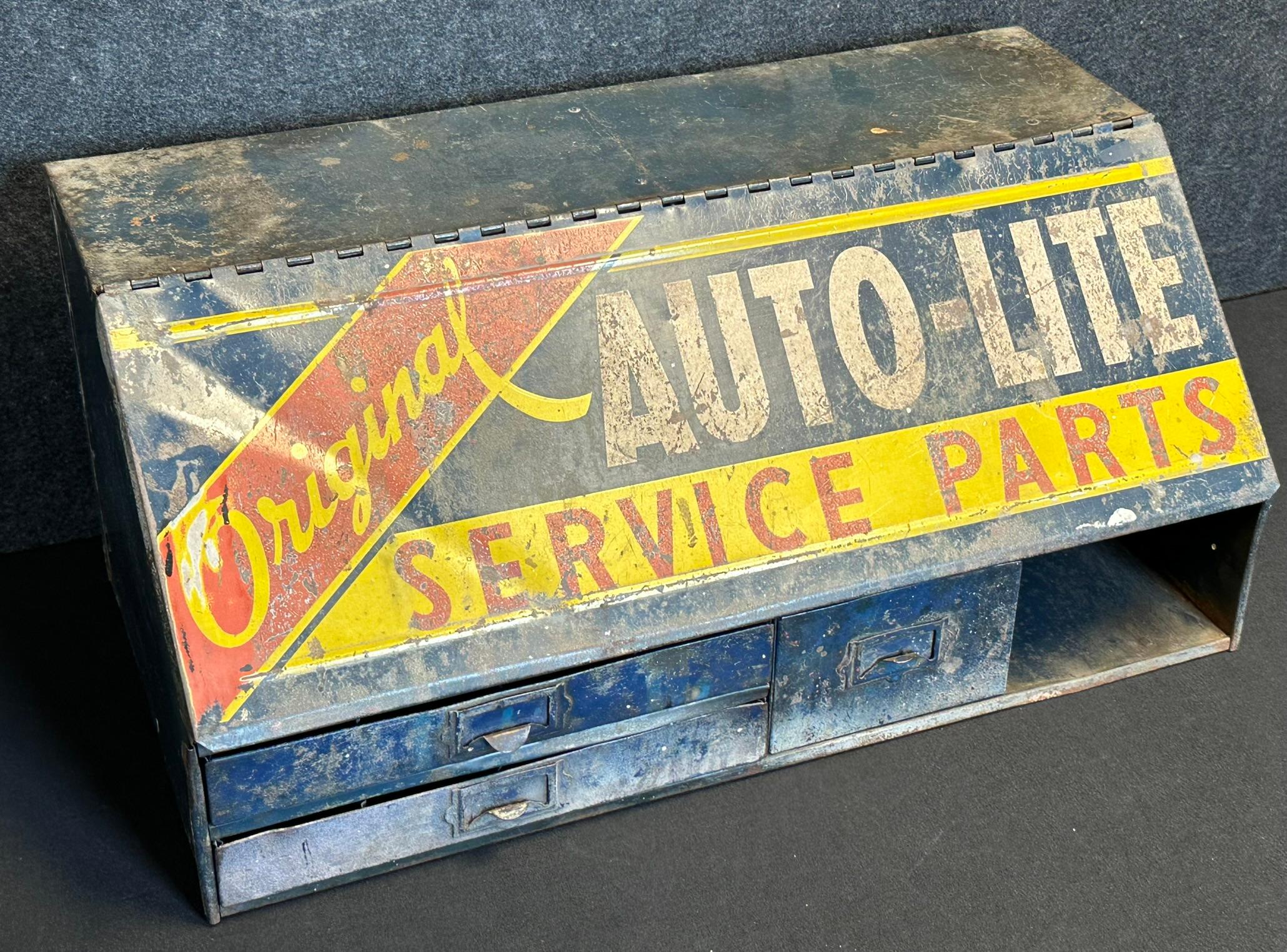 Autolite Original Service Parts Counter Top Advertising Slant Front Display