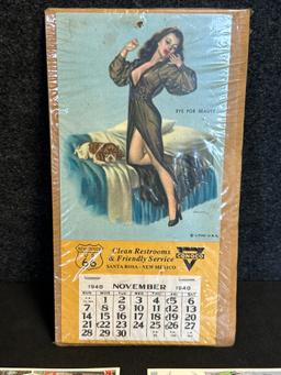 Lot of 17 Prestone Advertising Postcards & Conoco Restroom 1948 Calendar