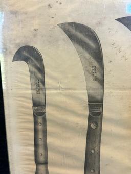 Early 1900s Celebrated IXL Tea Pruners Knives Paper Advertising Sign