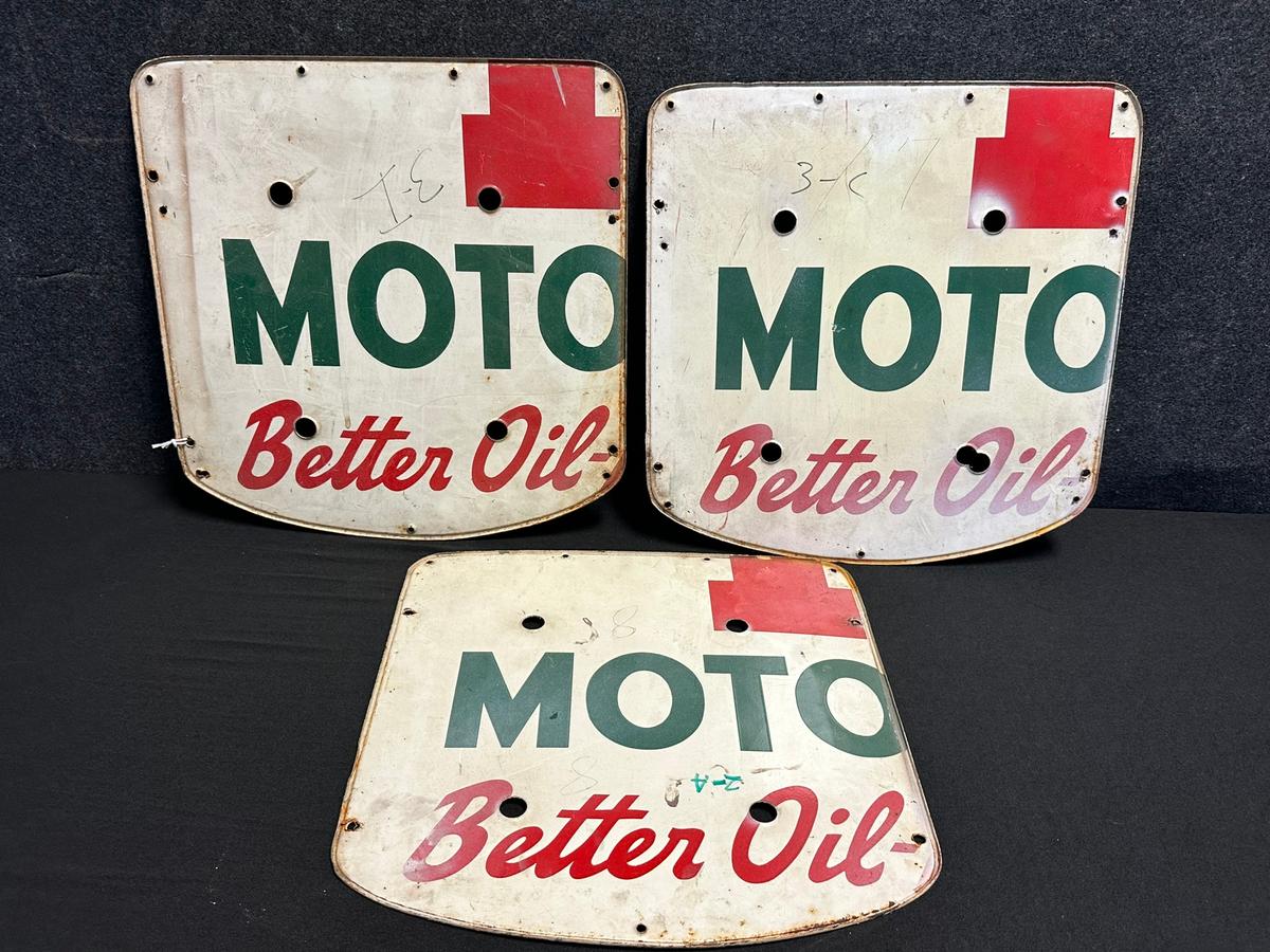 Lot 3 Conoco Motor Oil Better Oil Cut Advertising Signs