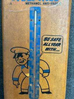 Nor'way Methanol Anti Freeze Painted Metal Advertising Thermometer Sign