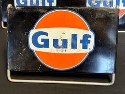Lot of 3 Early 1960s Gulf Dog Ear Advertising Painted Metal Tire Rack Displays