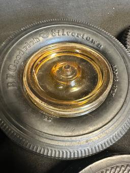 Lot 8 Early 1920s-30s-40s-50s Advertising Tire Ashtrays: BF Goodrich, Goodyear, Firestone, Etc.