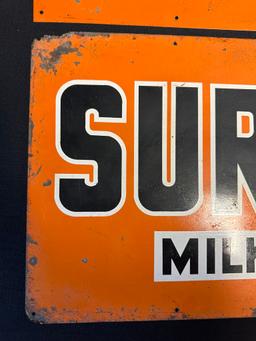 Pair Surge Milker Single Sided Tin Metal Advertising Sign