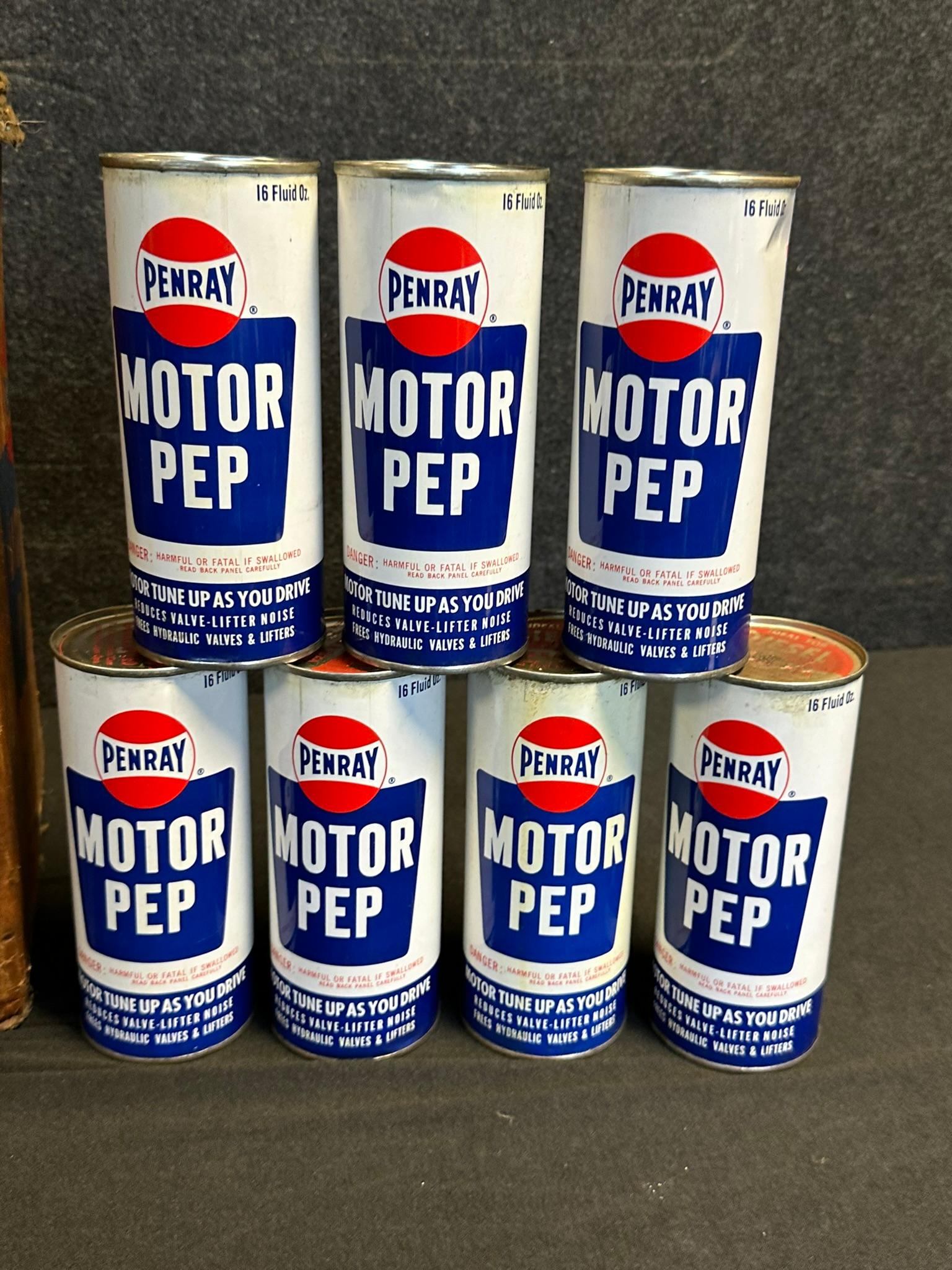 Full NOS Box 30 1 Pint 1950s-60s Motor Pep Penray Cans