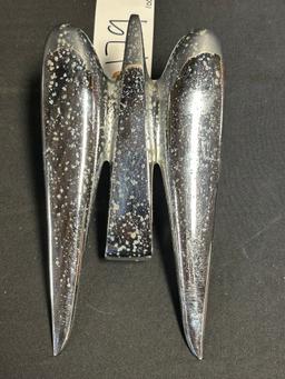 Pair 50s Chevrolet Hood Ornaments: 1956 Chevy Belair