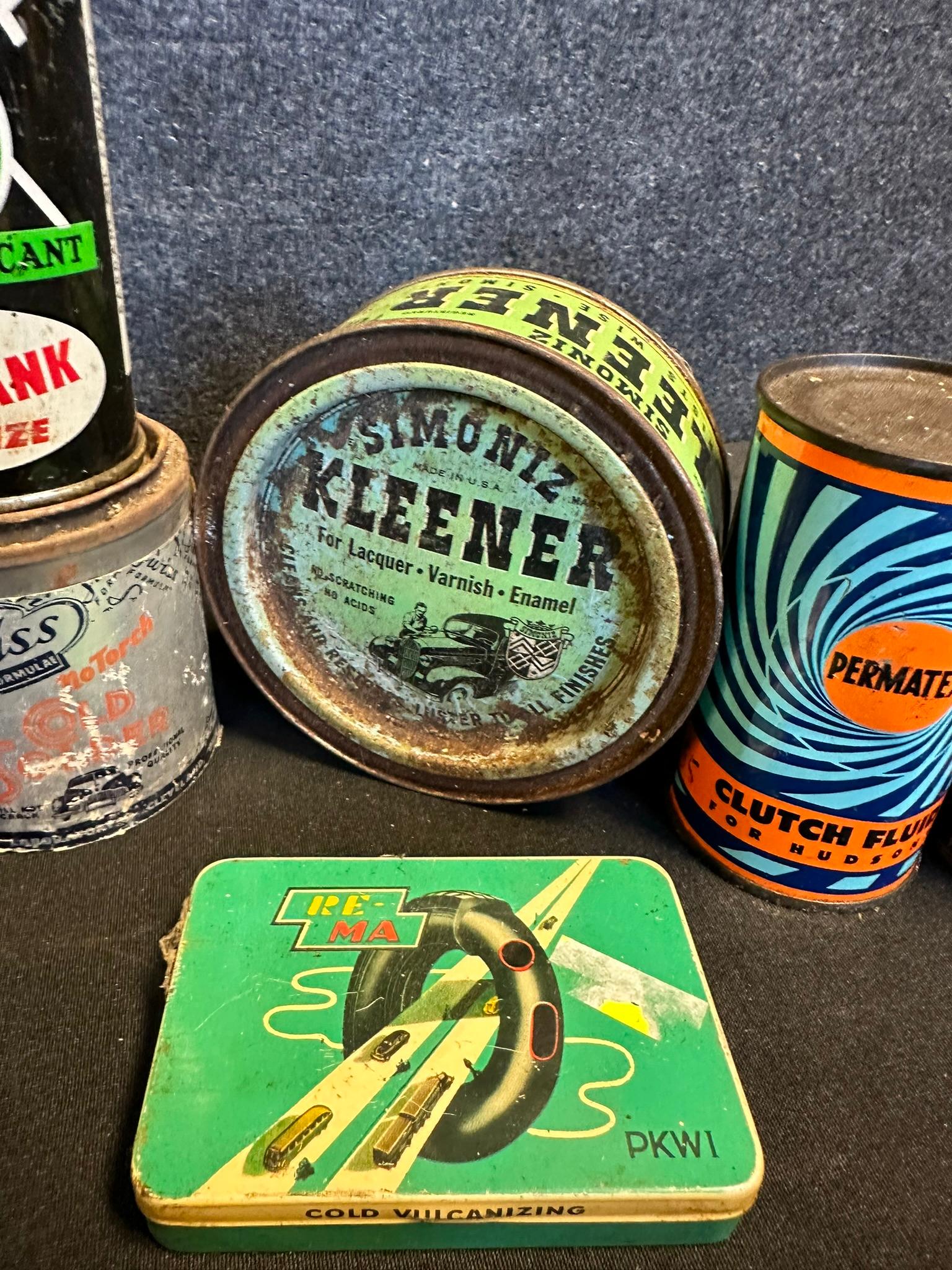 Lot 10 Early Advertising Items: Magno Grip Lite, Top Car Motor Oil Ashtray Can, Justrite Cigar, Nati