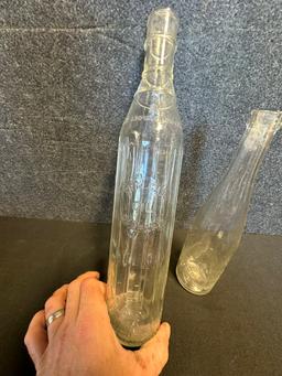 Pair Glass Oil Bottles Ca. 1920s: Sealcap Oil Co & I Rokeach & Sons Brooklyn New York