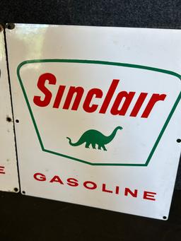 Pair Sinclair Gasoline Single Sided Porcelain Gas Pump Plates