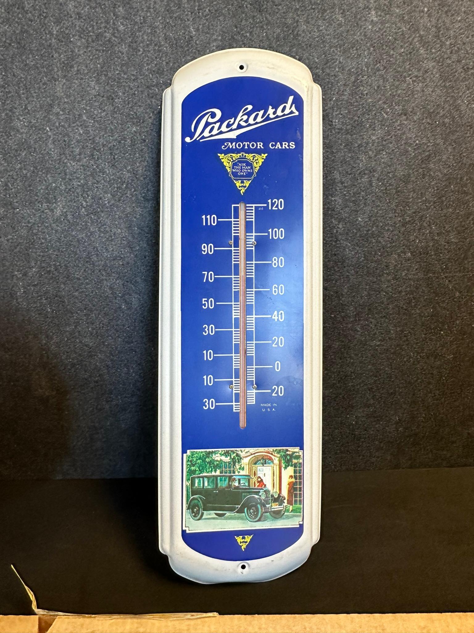 NOS 1970s Packard Motor Cars Advertising Thermometer w/ Original Box