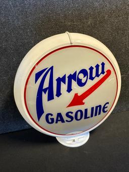 Arrow Gasoline Double Sided Gas Globe w. Original Lenses & Capco Body