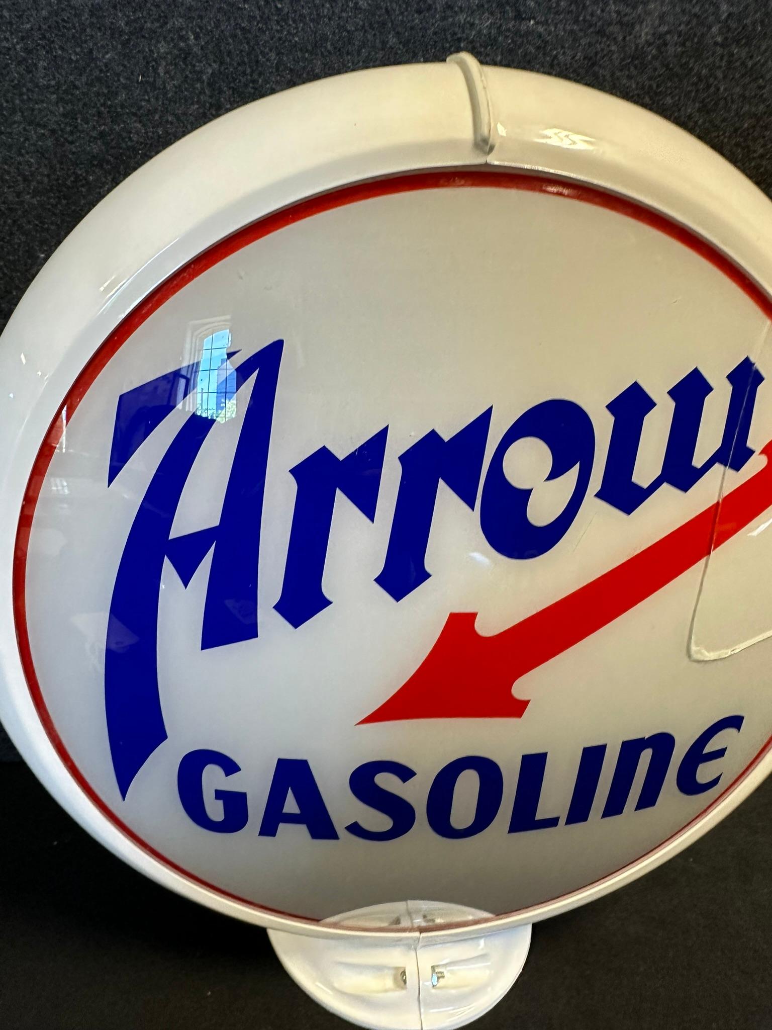 Arrow Gasoline Double Sided Gas Globe w. Original Lenses & Capco Body