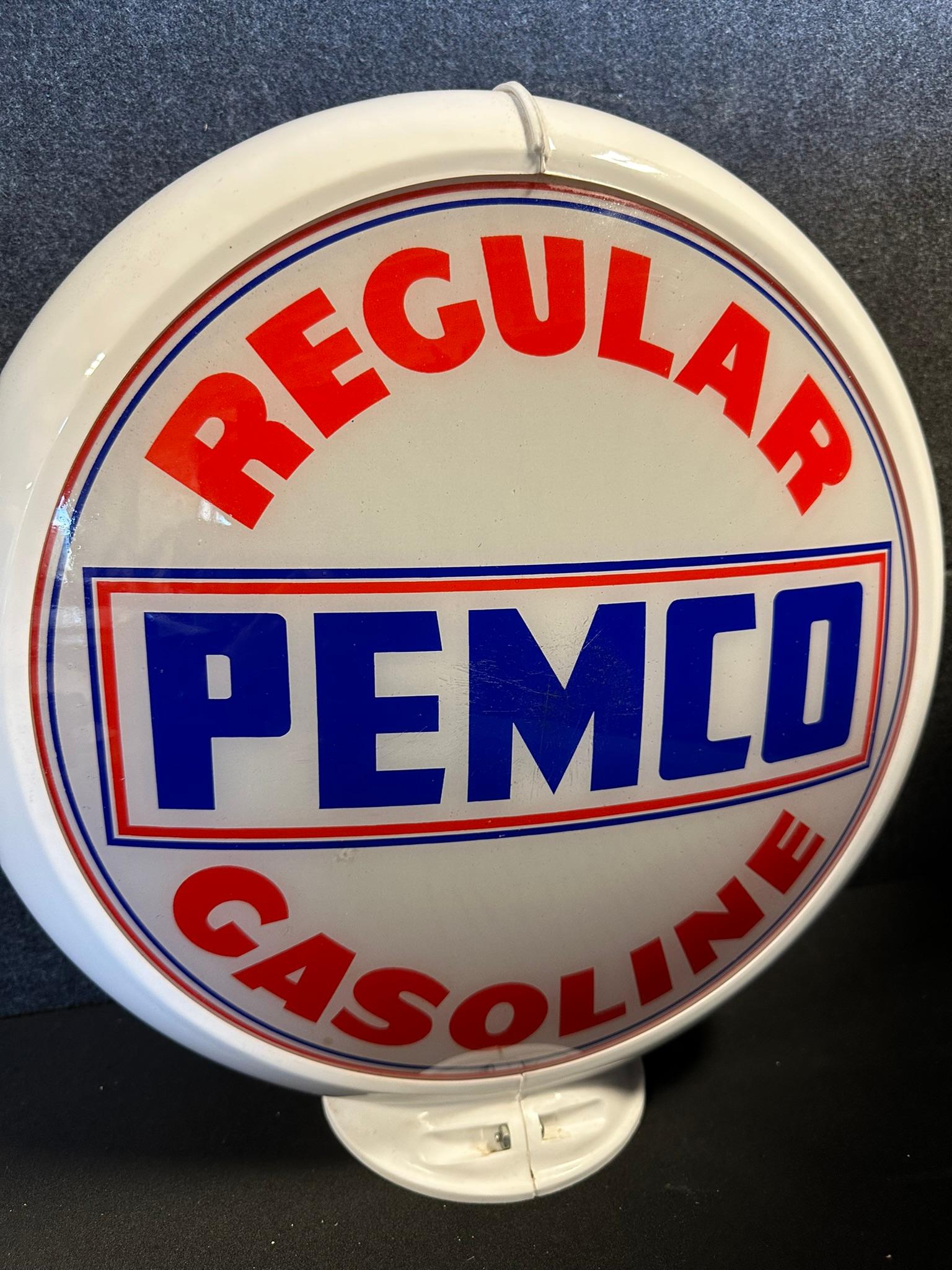 Regular PEMCO Gasoline Gas Pump Globe w/ Original Lenses & Capco Body