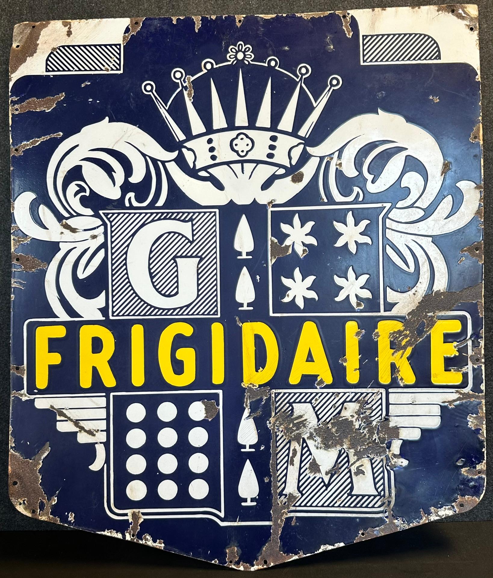 General Motors GM Frigidaire Single Sided Porcelain Advertising Sign