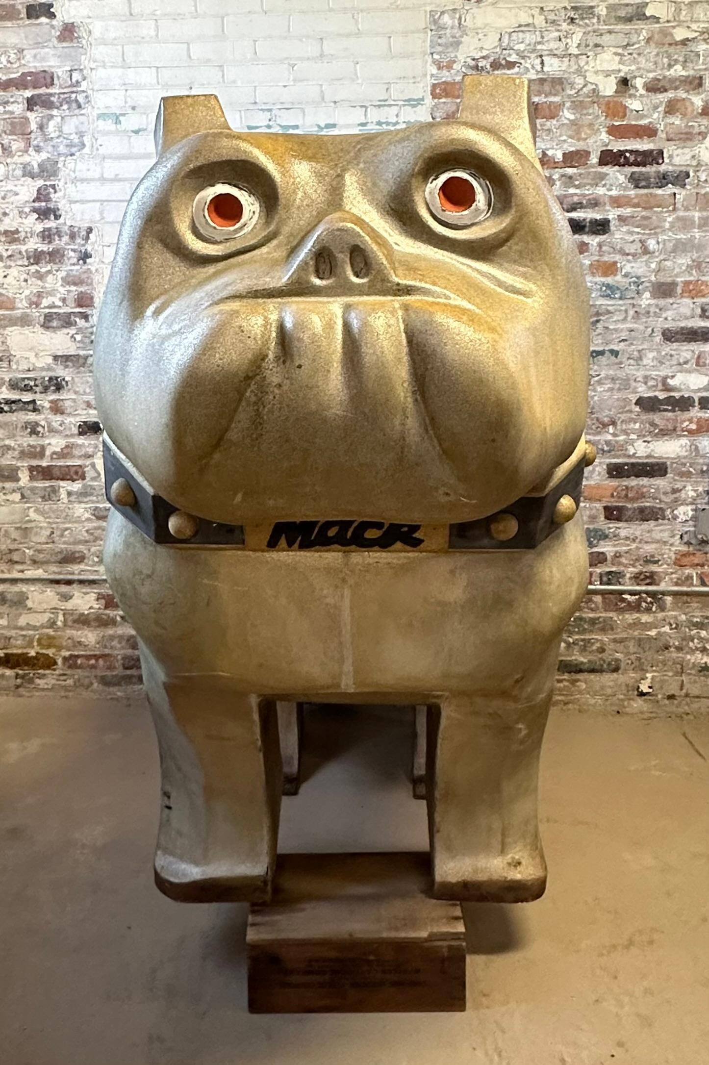 Original 1950s-600s Fiberglass MACK Bulldog 6' Tall x 8' Long  Truck Factory Topper Advertising 3D S