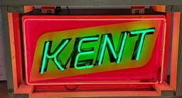 Kent Original 1960s Tin Advertising Feeds Neon Sign