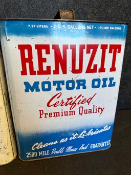 Lot 3 Western Parvis, HI-VALUE, Renuzit 2 Gallon Motor Oil Cans