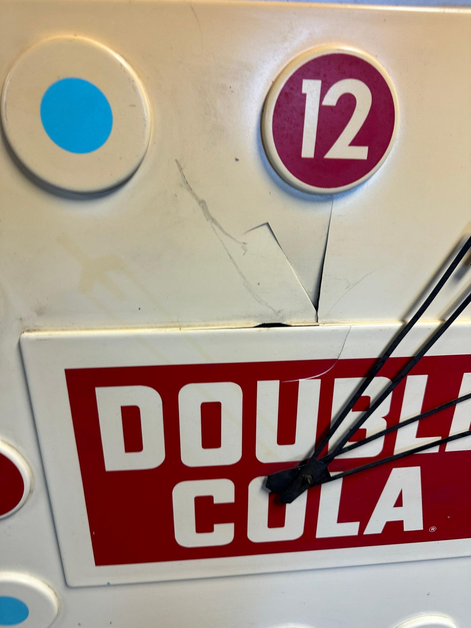 Double Cola Plastic Electricc 3'x3' Embossed Vacuum Form Advertising Soda Clock