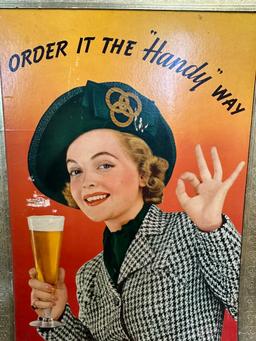 1930s Ballantine Ale Cardboard Advertising Beer Bar Sign