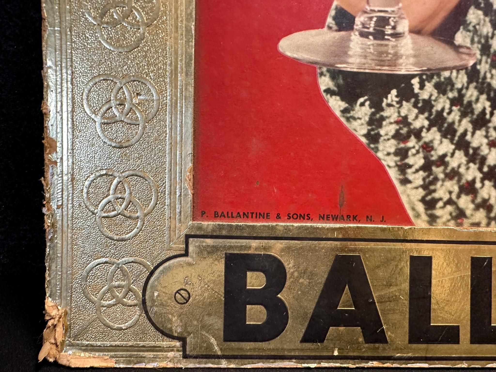 1930s Ballantine Ale Cardboard Advertising Beer Bar Sign