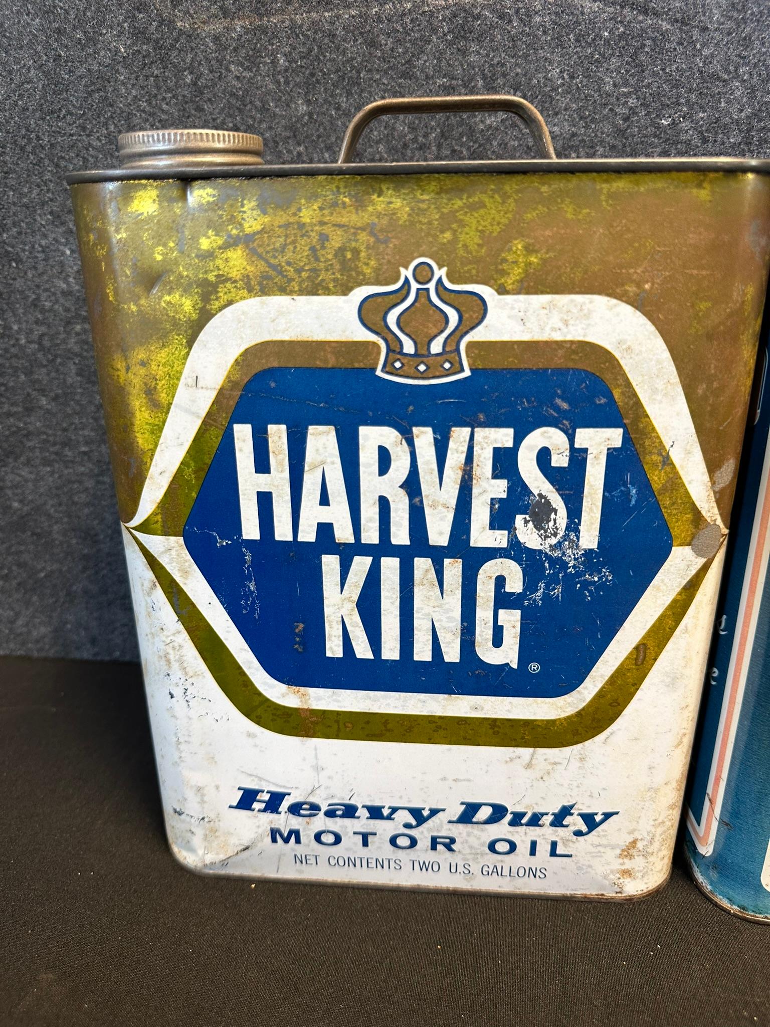 Lot 3 Sears, Harvest King & Vita Power Western Auto 2 Gallon Motor Oil Cans