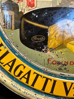 Early 1900s Embossed Tin Parmesan Reggiano Cheese Pelagatti Advertising Sign