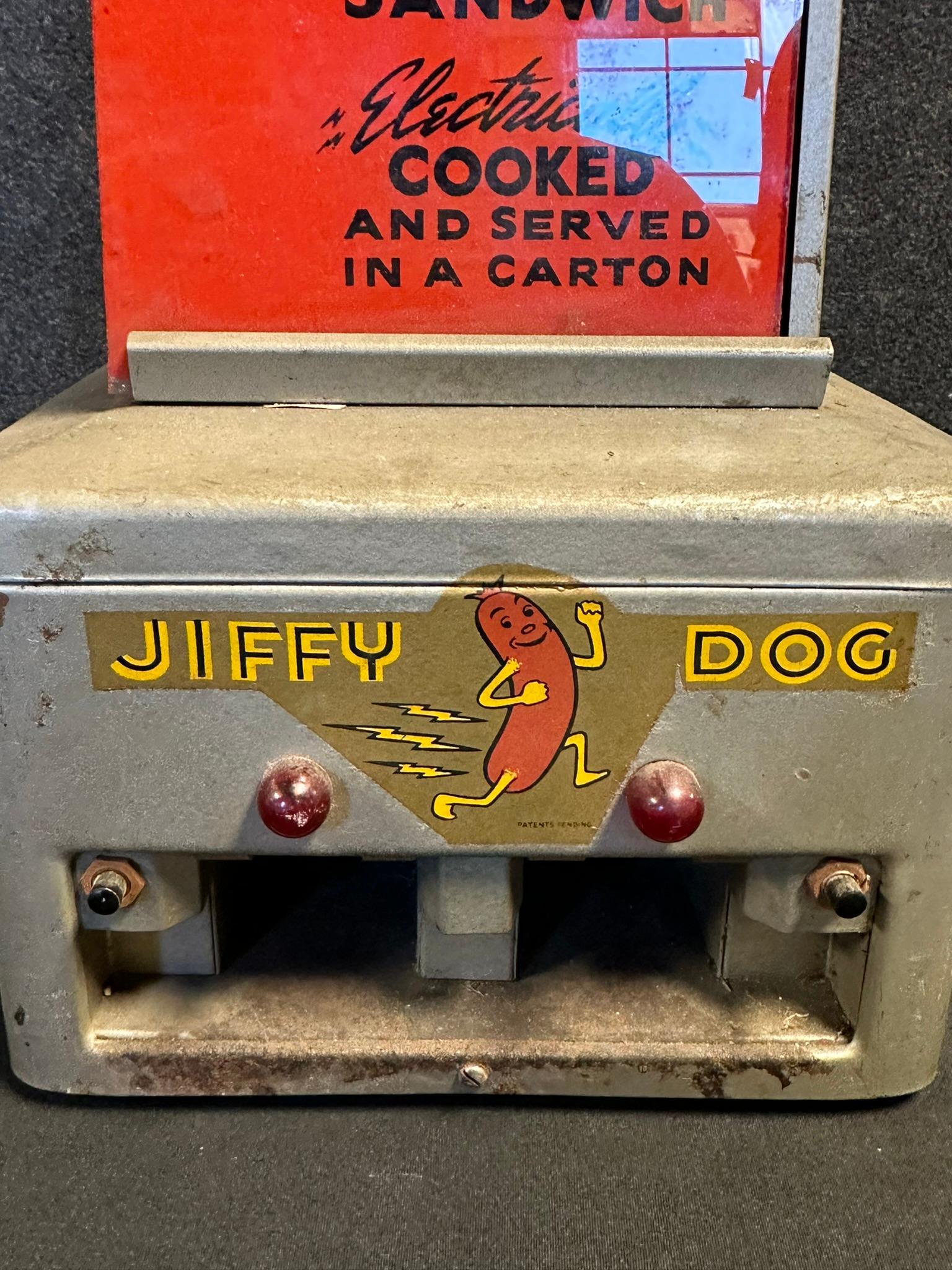 1930s Jiffy Hot Dog Sandwich Electric Cooker Warmer General Store Display w/ Incredible Graphics