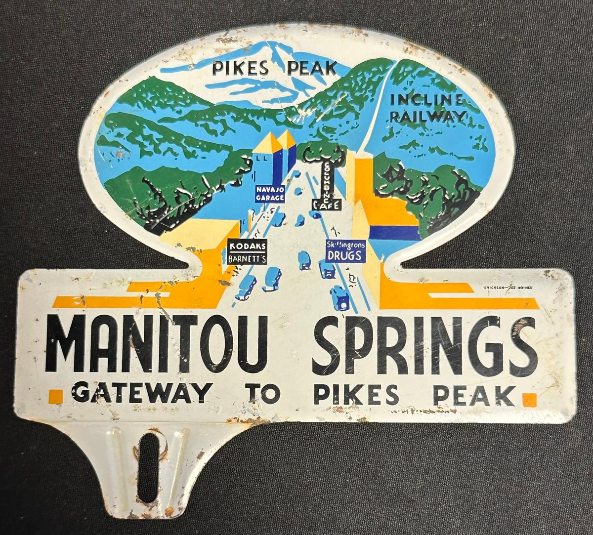 Manitou Springs Gateway To Pikes Peak Original License Plate Topper