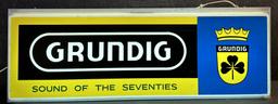 Grundig Sound Of The Seventies Lighted Advertising 1970s Plastic Light Up Sign