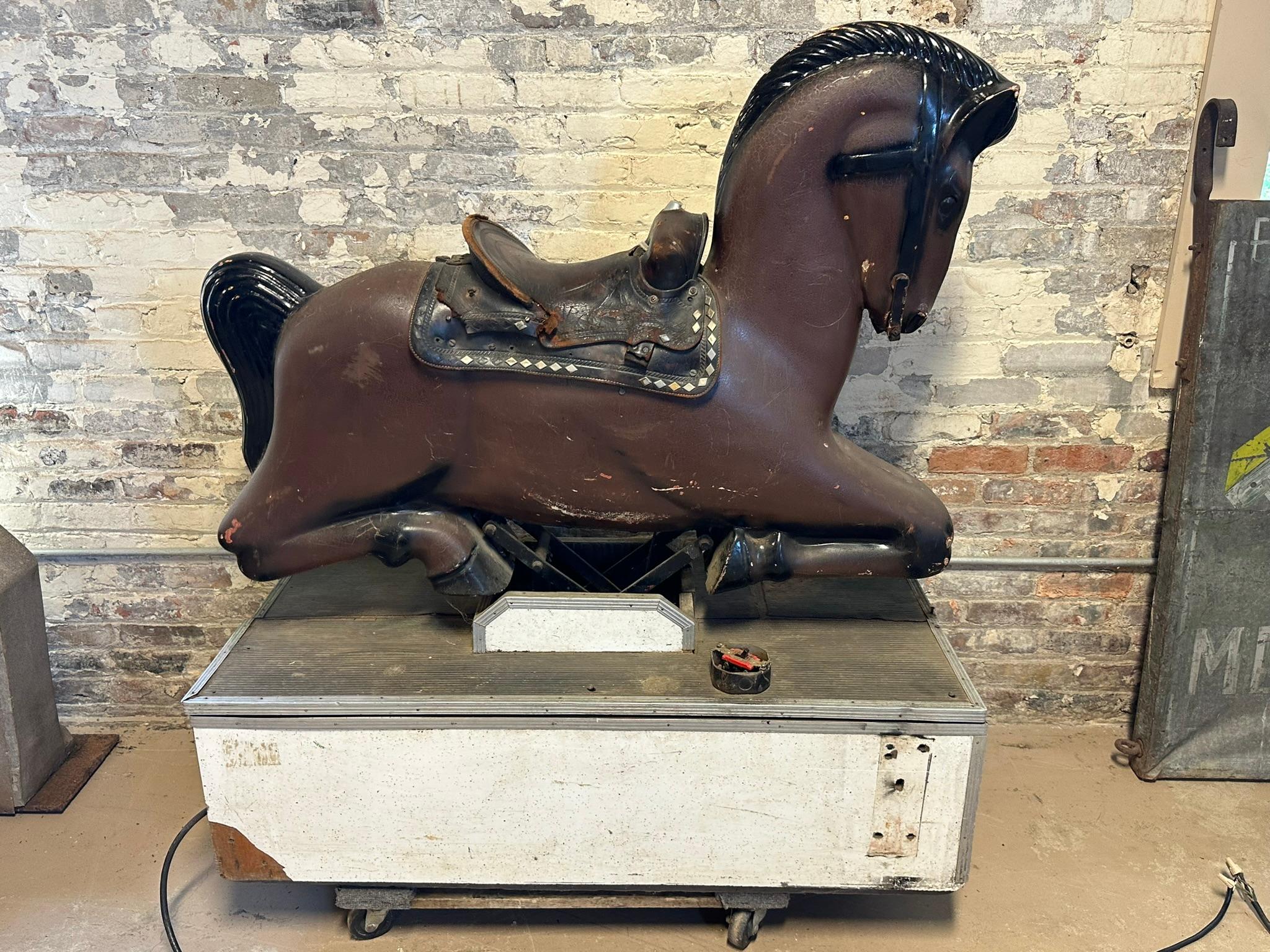 Original Working 1930s Horse Ride On Galloping Kiddie Ride
