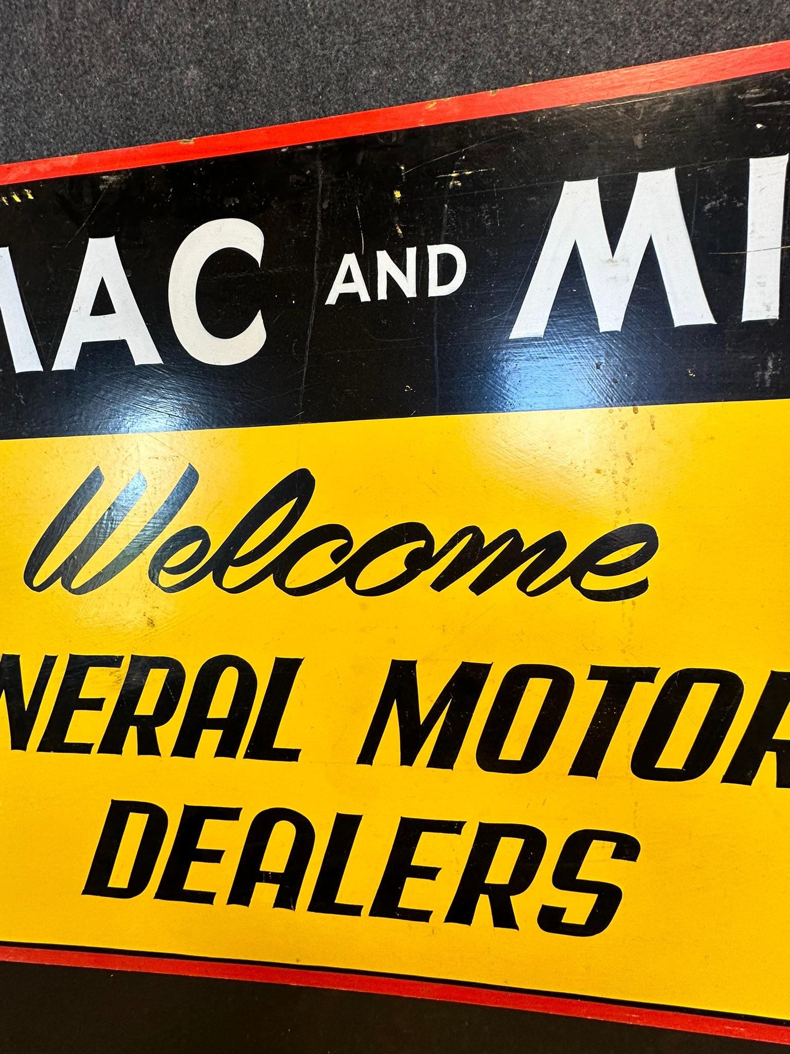 GMAC & MIC General Motors Dealers Advertising Masonite Sign Ca. 1960s