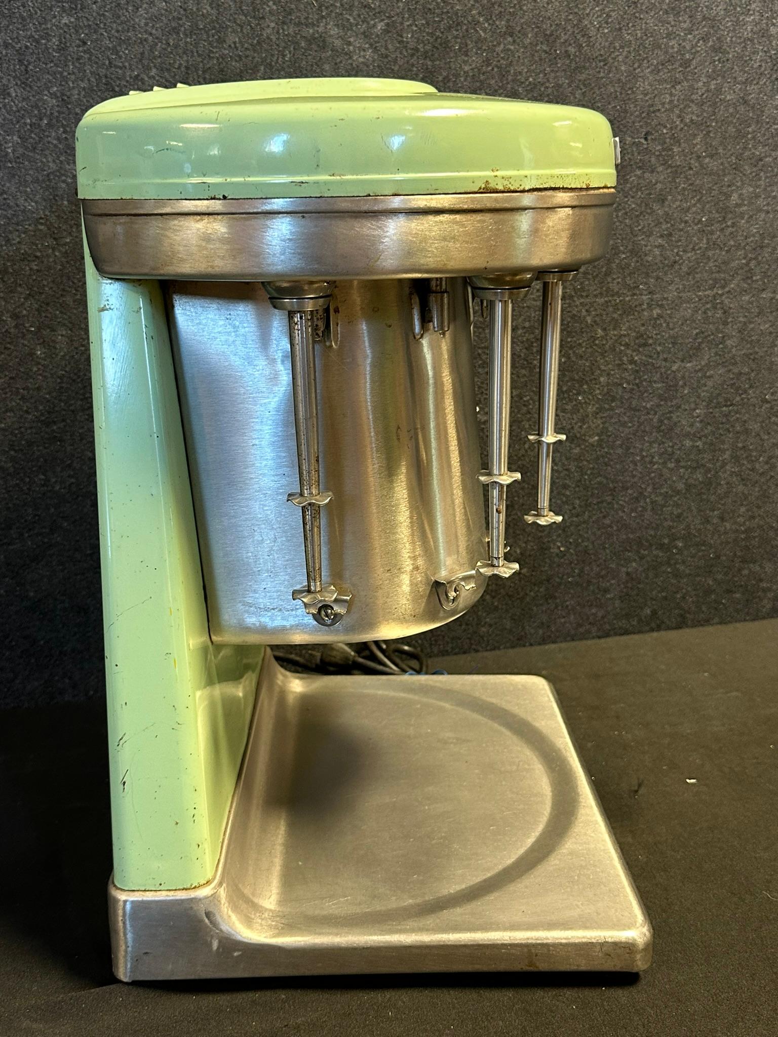 Vintage Soda Shoppe Jadeite Green 5 Unit Multimixer Malt Shake Mixign Machine by Prince Castle Model