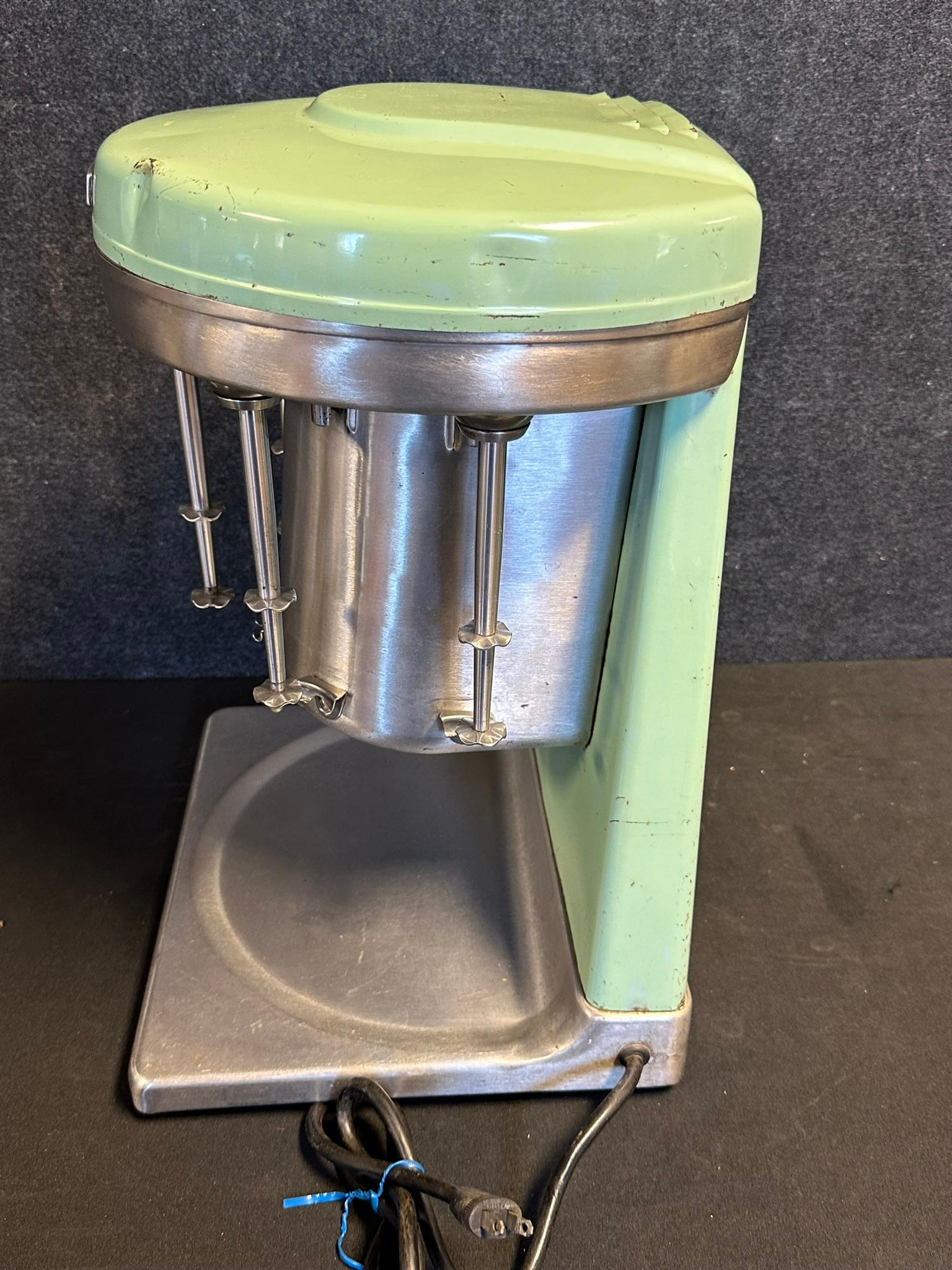 Vintage Soda Shoppe Jadeite Green 5 Unit Multimixer Malt Shake Mixign Machine by Prince Castle Model