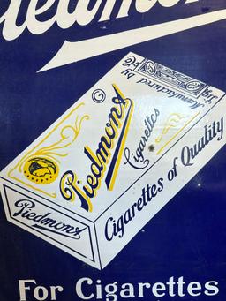 1920s Piedmont Cigarette Single Sided Porcelain Advertising Sign